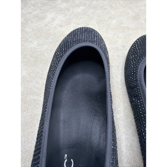 Vionic Willow Ballet Flats Shoes Black Suede Rhinestones Comfort Women Sz 7 EUC - Picture 8 of 11